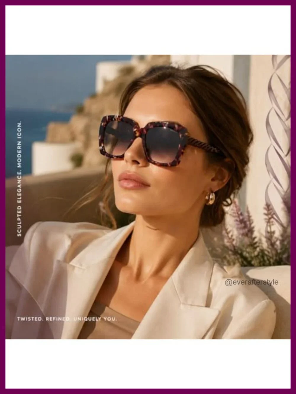 Oversized Square Sunglasses for Women Retro Vintage UV400